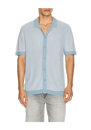 Vintage Summer Sweater Knit Shirt in Blue. Size S. Also in M, L.