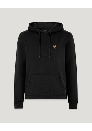 Belstaff Men's Hoodie Cotton Fleece Black Size 2xl