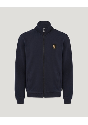 Belstaff Men's Full Zip Sweatshirt Cotton Fleece Dark Ink Size 2xl