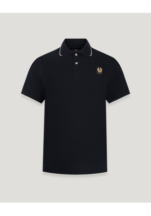 Belstaff Men's Tipped Polo Cotton Pique Black Size 2xl