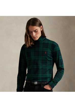 Plaid Soft Cotton Roll Neck