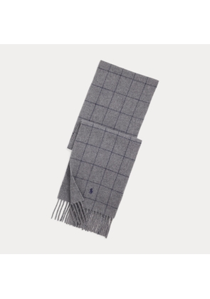 Windowpane Plaid Wool-Blend Scarf
