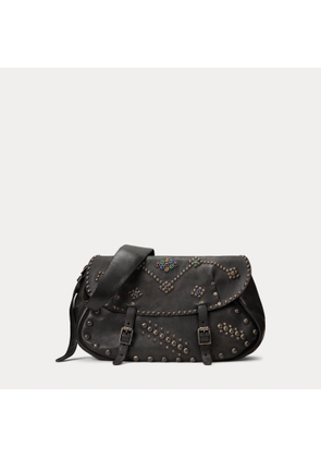 Studded Leather Saddle Bag