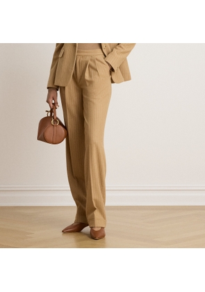 Pinstripe Pleated Twill Straight Trouser