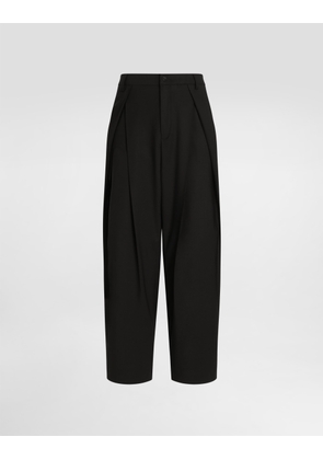 Dolce & Gabbana Virgin Wool Gabardine Trousers - Man Pants And Shorts Black 60