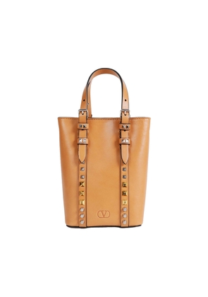 Leather Studded Top Handle Bag