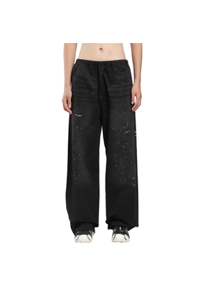 Washed Cotton Drawstring Trousers