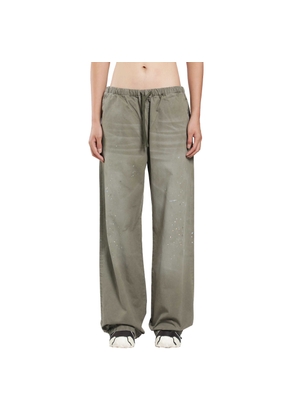 Washed Cotton Drawstring Trousers