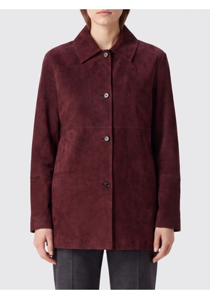 'S Max Mara Suede Leather Shirt Jacket with Classic Collar