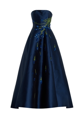 Monique Lhuillier Embroidered Mikado Silk Ball Gown - Moda Operandi