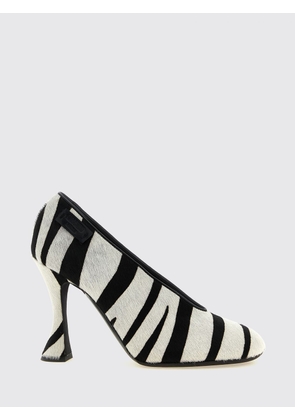 MOSCHINO COUTURE Zebra-Print Pony Hair Pumps with Spool Heel