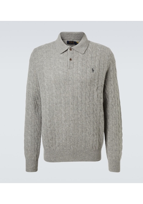 Polo Ralph Lauren Cable-knit wool and cashmere polo sweater