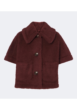Max Mara Alpaca, wool, and silk teddy cape