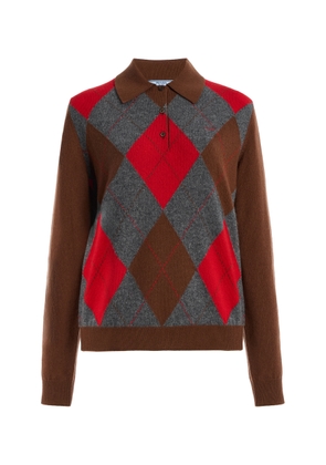 Prada Argyle Cashmere Polo - Moda Operandi