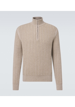Agnona Cashmere, wool, and silk half-zip sweater