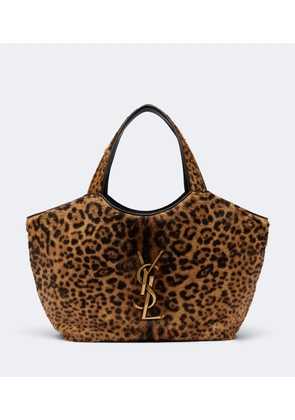 Saint Laurent Icare leopard-print calf hair shopper