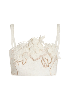 Oscar de la Renta Floral Tweed Crop Top - Moda Operandi