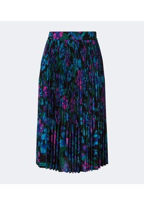 Gucci Floral plisse silk crepe de chine midi skirt