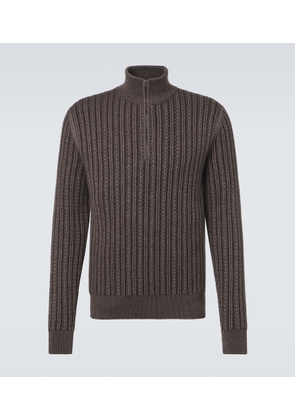 Agnona Cashmere, wool, and silk half-zip sweater