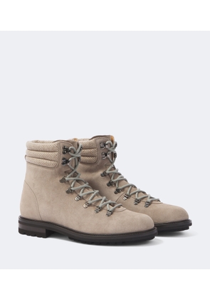 Kiton Suede lace-up boots