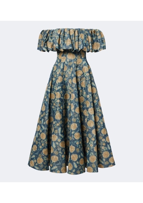 Markarian Freesia floral off-shoulder bustier dress