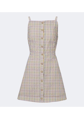 Markarian Skye plaid seersucker minidress