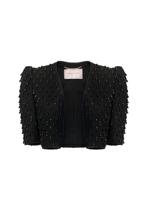 Carolina Herrera Embellished Bi-Stretch Wool Tailored Jacket - Moda Operandi