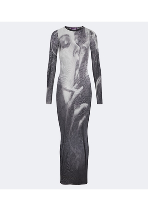 Jean Paul Gaultier Printed mesh maxi dress