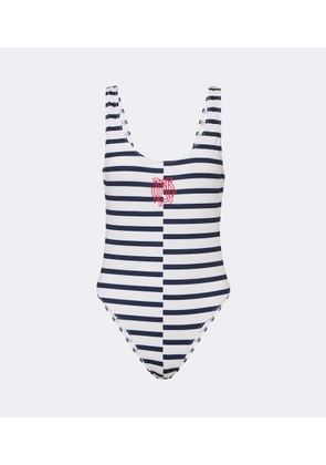 Jean Paul Gaultier Logo striped swimsuit