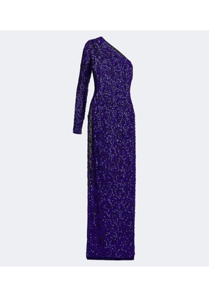 Gucci Sequined one-shoulder silk gown