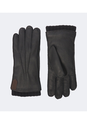Canali Cashmere-trimmed leather gloves