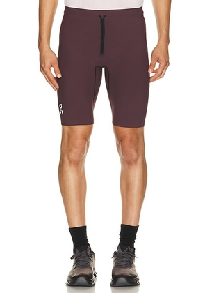 On Zero Half Tights in Urchin - Purple. Size XS (also in M, S, L, XL/1X, XXL/2X).