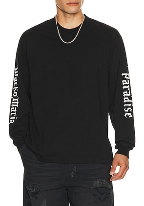 WACKO MARIA Washed Heavy Weight Crew Neck Long Sleeve Tee Shirt Type 1 in Black - Black. Size XL/1X (also in S, M, L).