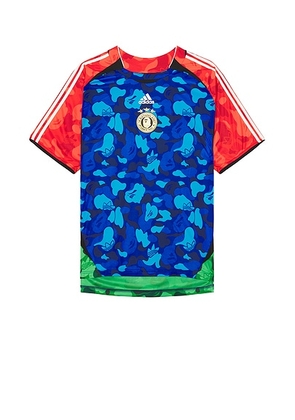 Adidas Originals x Bape World Cup Teamgeist Tee Bape H0me in Blue  Red  & Green - Multi. Size S (also in XS).