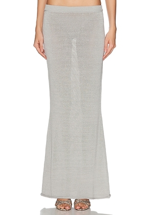 SEROYA Kora Maxi Skirt in Grey - Grey. Size XS (also in S, M, L).