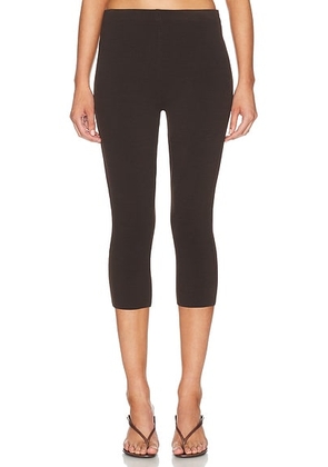 SEROYA Petra Capri Pant in Bosun Brown - Brown. Size L (also in XS, S, M).