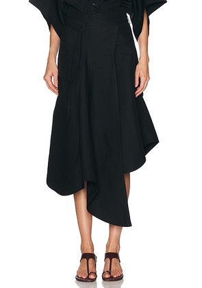 Bottega Veneta Toile Long Skirt in Double Black - Black. Size 38 (also in 36, 40, 42).