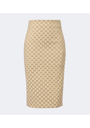 Gucci GG canvas cotton-blend pencil skirt