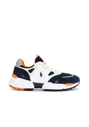Polo Ralph Lauren Jogger Sneaker in White  Navy  Forest  & Orange - Multi. Size 13 (also in 7, 8.5, 9, 9.5, 10, 10.5, 11, 11.5, 12, 8).