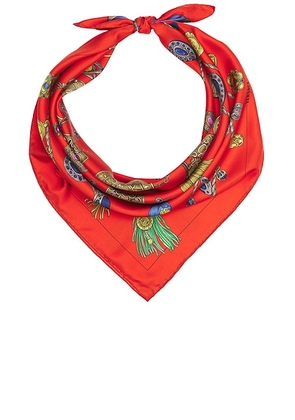 VERSACE Foulard Silk Twill Scarf in Vintage Red - Red. Size all.