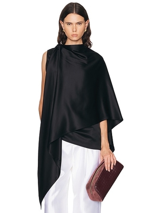 Bottega Veneta Silk Fluid Top in Double Black - Black. Size 36 (also in 40, 42).