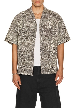 WACKO MARIA Wolf's Head 50's Short Sleeve Shirt Type 3 in One - Brown. Size M (also in L, XL/1X).