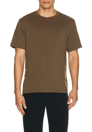 FRAME Short Sleeve Light Cotton Tee in Deep Olive - Brown. Size L (also in S, M, XL/1X, XXL/2X).
