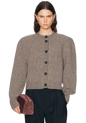 Rohe Statement Mouline Cardigan in Dark Taupe Melange - Taupe. Size 34 (also in 36, 38, 40, 42).