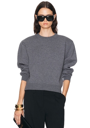 Rohe Statement Shoulder Crewneck Sweater in Mid Grey Melange - Grey. Size 36 (also in 34, 38, 40, 42).