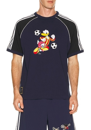Adidas Originals x Brain Dead x Disney T-Shirt in Collegiate Navy - Blue. Size S (also in L, XL/1X).