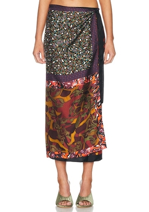 Dries Van Noten Scarfy Skirt in Dessin B - Multi. Size all.