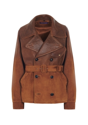Ralph Lauren Eldridge Belted Leather Jacket - Moda Operandi