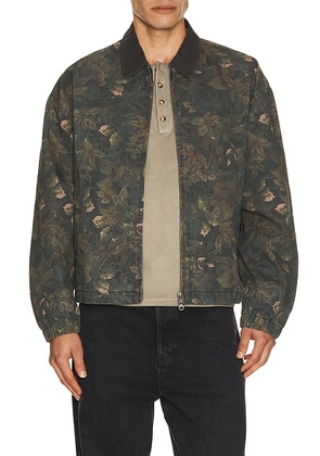 Thisisneverthat Denim Blouson Jacket in Flower - Green. Size L (also in S, M, XL/1X).