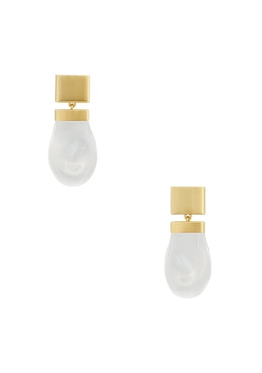 KHAITE Keefe Resin Earrings in Clear - Metallic Gold. Size all.